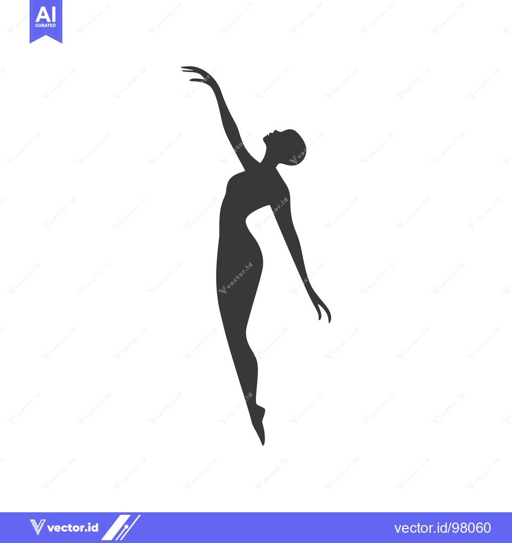 Premium Vector dari Silhouette of a Female Dancer in Mid-Air