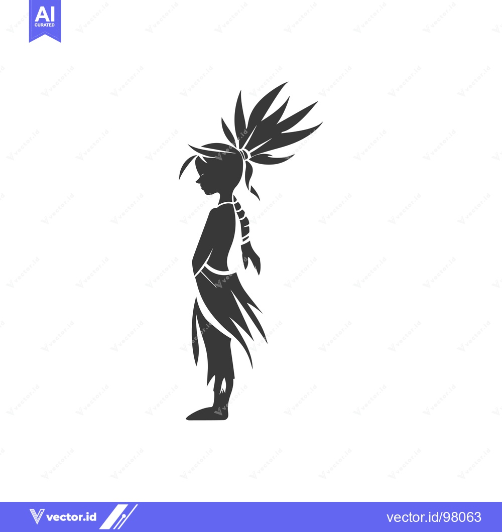 Premium Vector of Silhouette of a Female Figure with Feathers in Her Hair