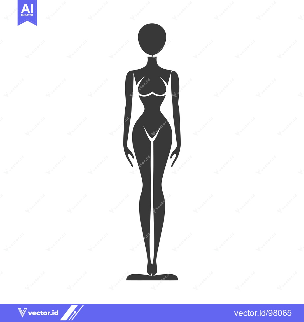 Premium Vector dari Silhouette of a Female Mannequin Standing on a Base