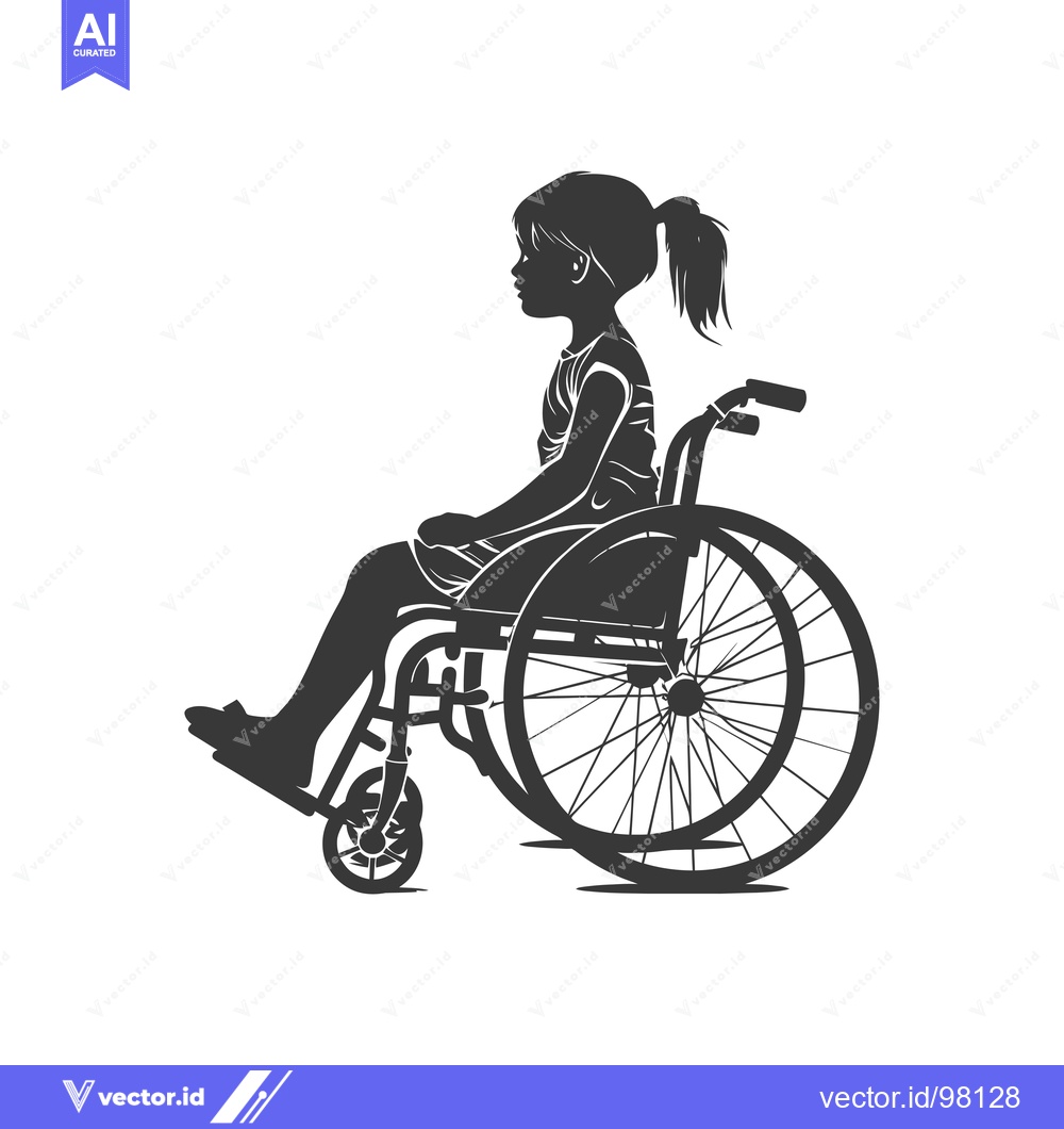 Premium Vector of Silhouette of a Girl in a Wheelchair