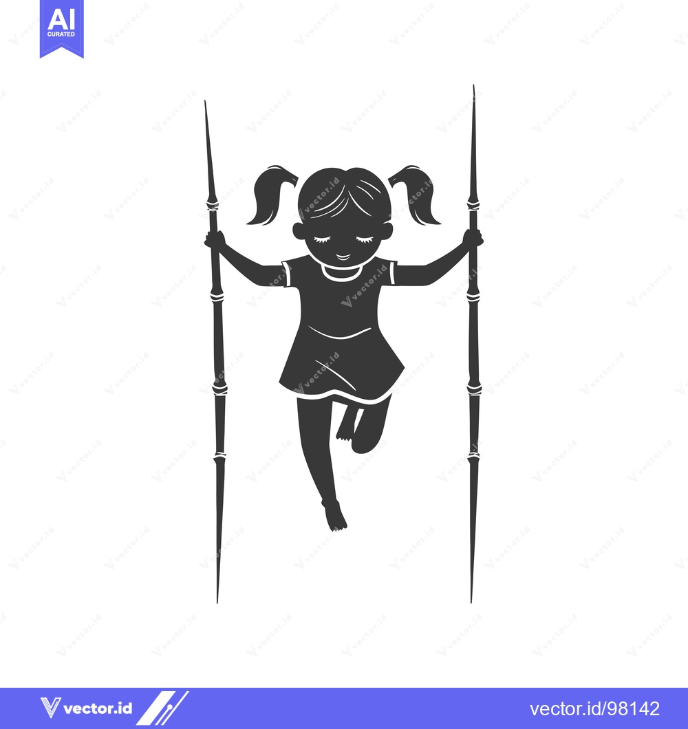 Premium Vector of Silhouette of a Girl Playing with Two Sticks