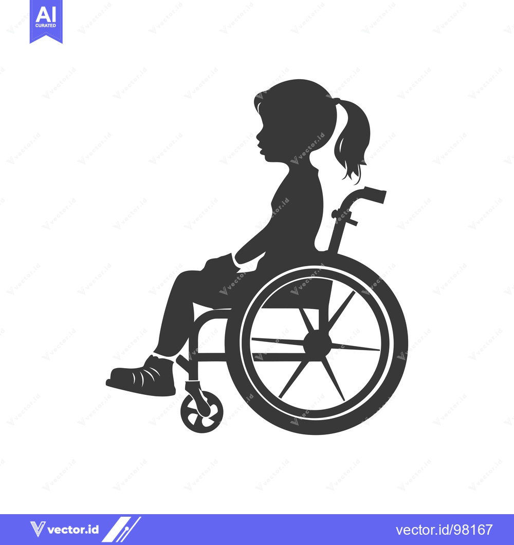 Premium Vector dari Silhouette of a girl sitting in a wheelchair