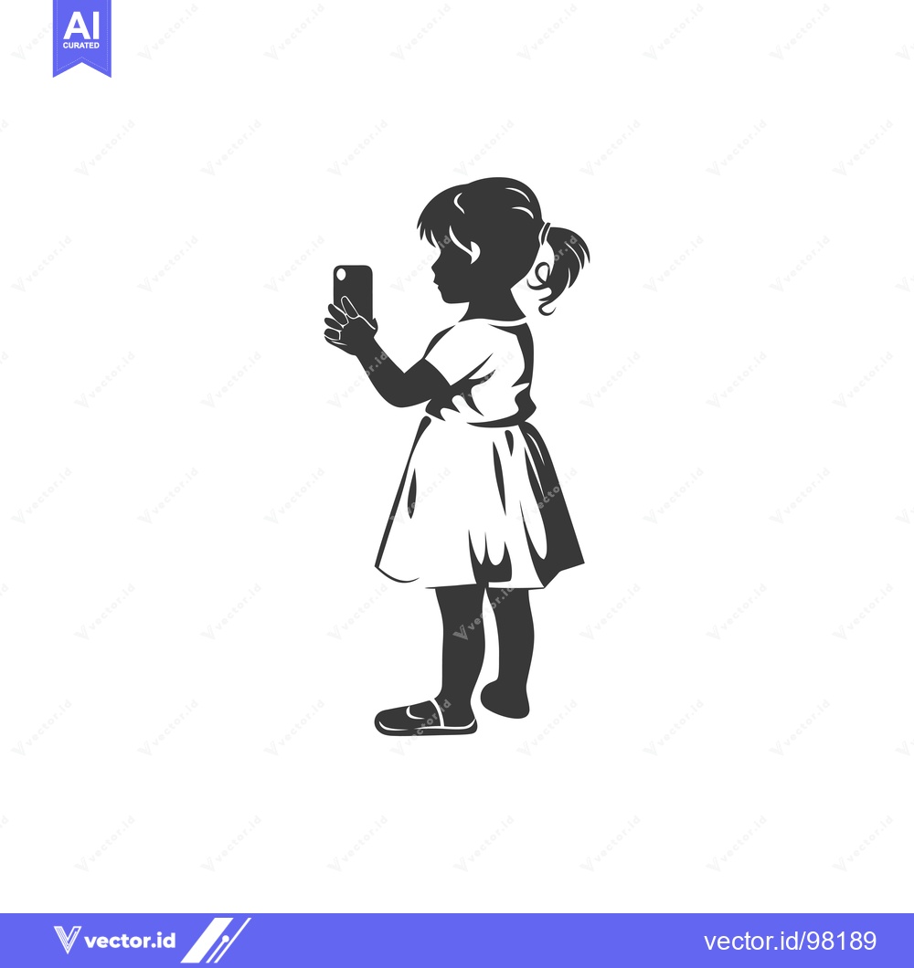Premium Vector of Silhouette of a Girl Taking a Photo with a Phone
