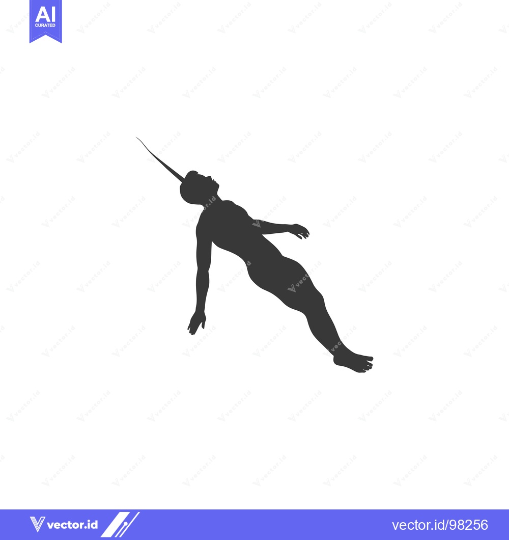 Premium Vector of Silhouette of a Hanging Man with a Rope