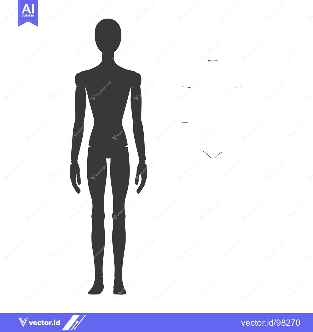 Premium Vector of Silhouette of a Human Figure with Jointed Limbs