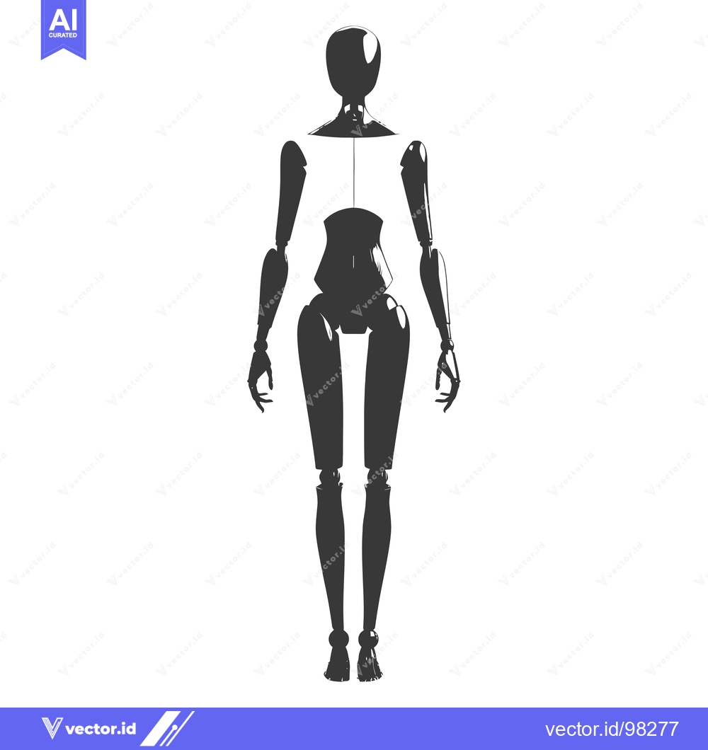 Premium Vector dari Silhouette of a Jointed Mannequin with a Rounded Head