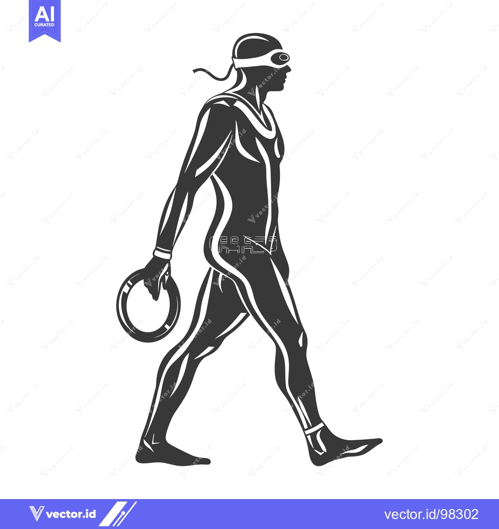 Premium Vector of Silhouette of a Male Figure Walking with a Ring in Hand