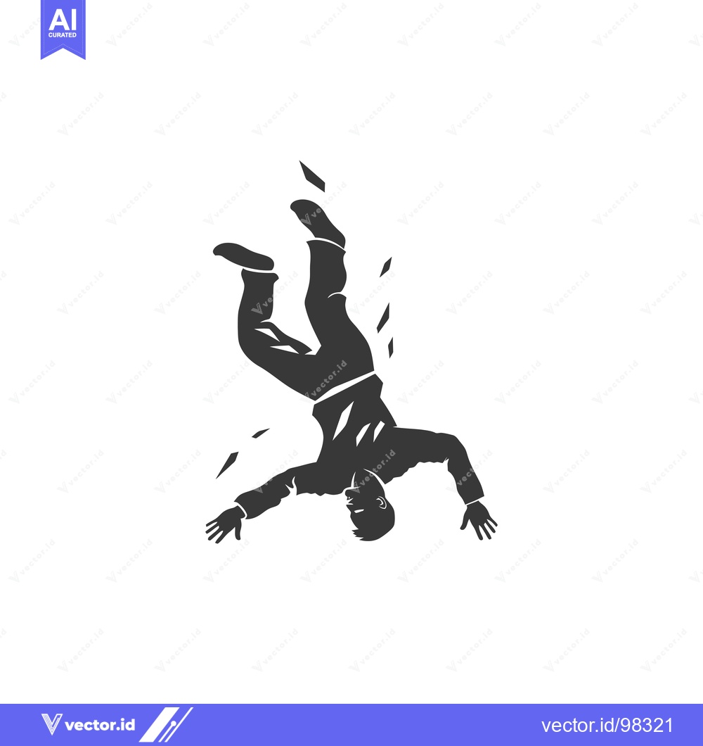 Premium Vector of Silhouette of a Man Falling Backwards
