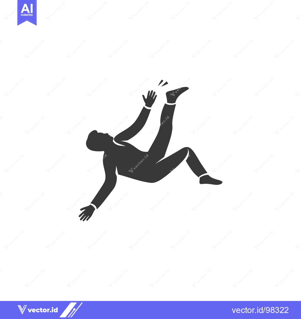 Premium Vector dari Silhouette of a Man Falling Backwards with Arms Outstretched