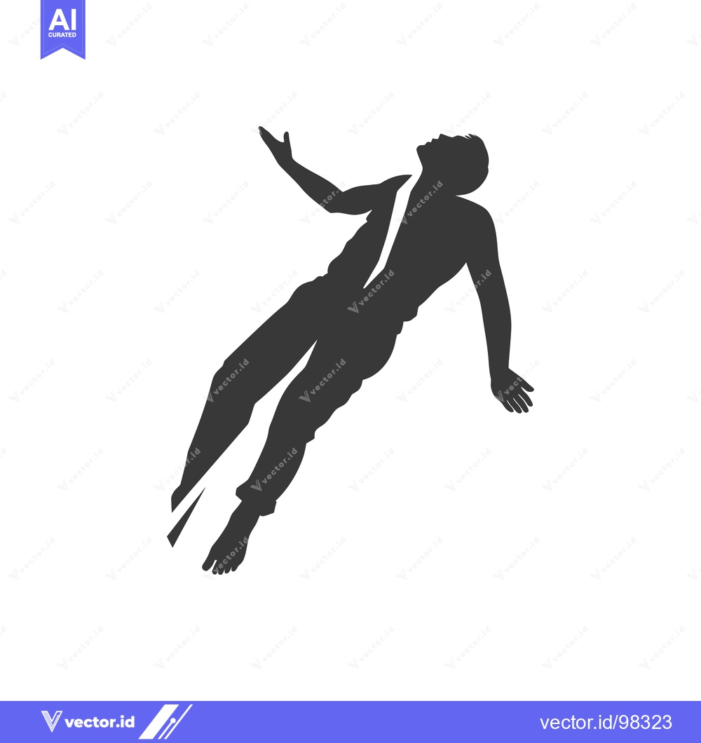 Premium Vector of Silhouette of a Man Falling Downwards