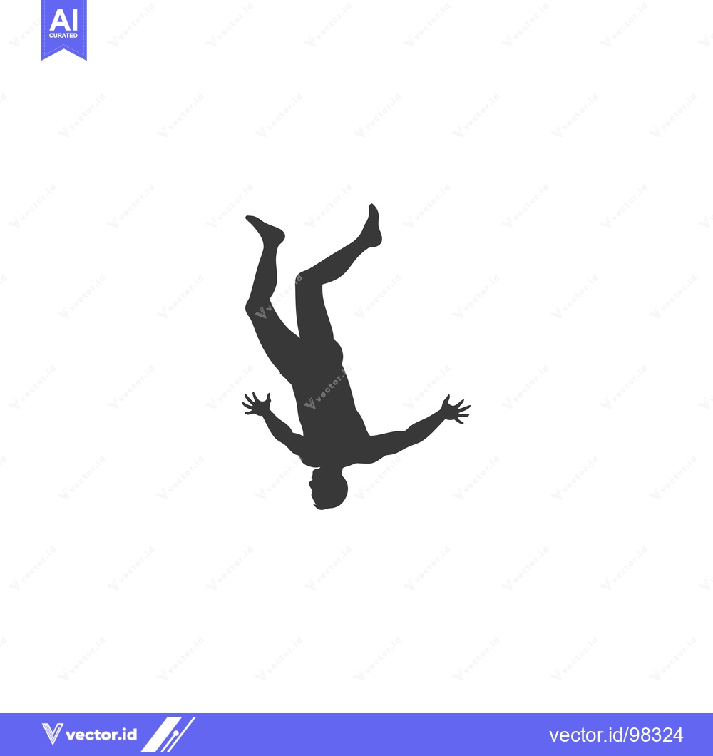Premium Vector dari Silhouette of a Man Falling Head First