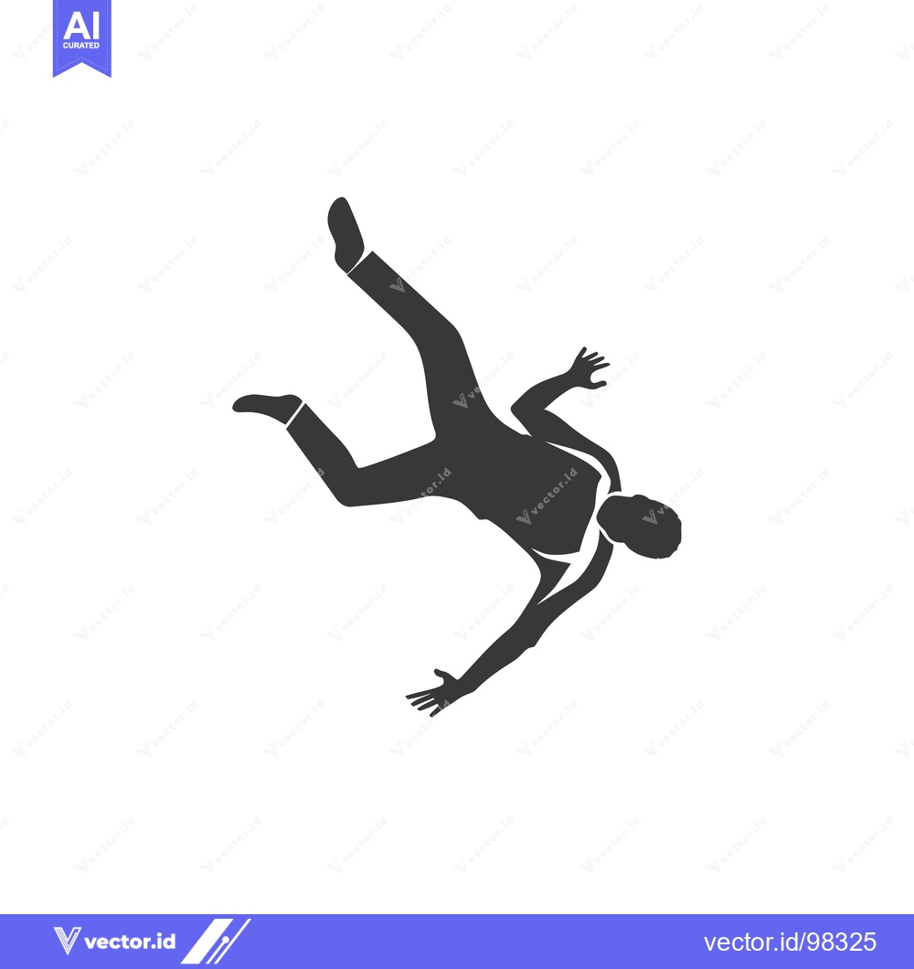 Premium Vector of Silhouette of a Man Falling Headfirst