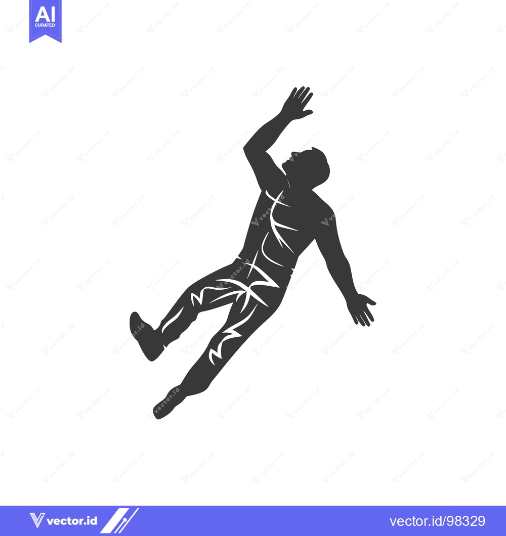 Premium Vector dari Silhouette of a man falling with outstretched arms