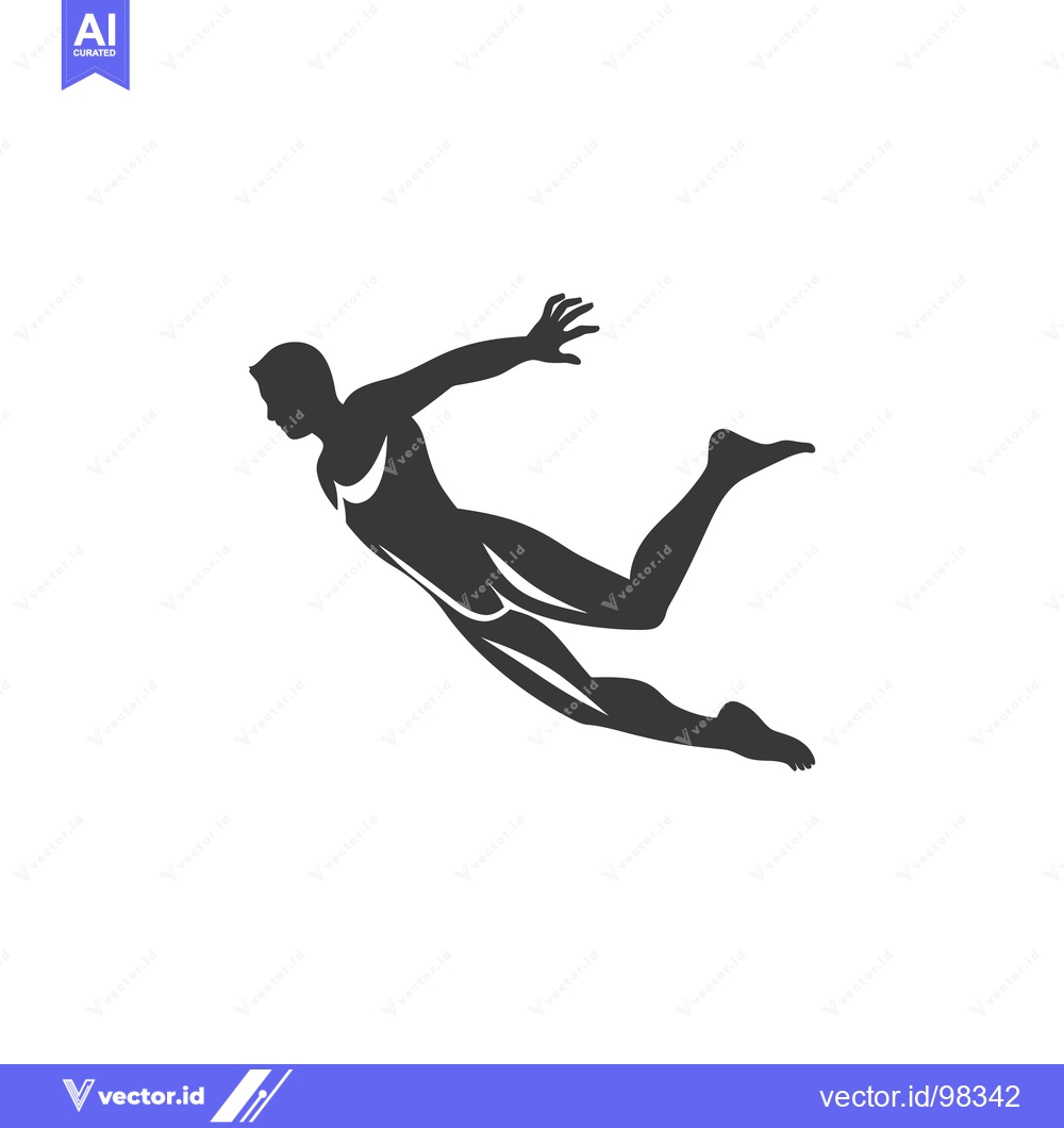Premium Vector dari Silhouette of a Man in a Diving Pose