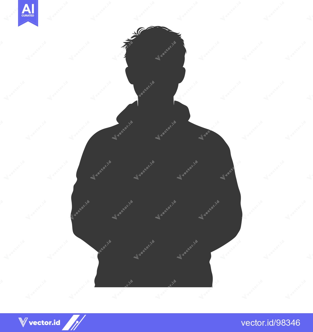 Premium Vector of Silhouette of a Man in a Hoodie