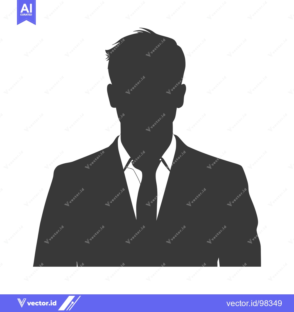 Premium Vector of Silhouette of a Man in a Suit and Tie
