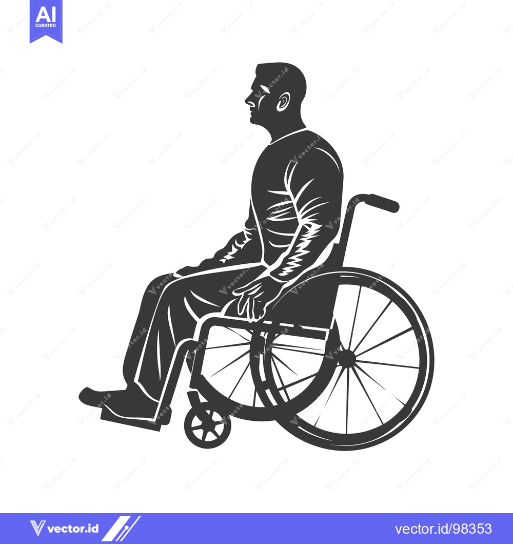 Premium Vector dari Silhouette of a Man in a Wheelchair