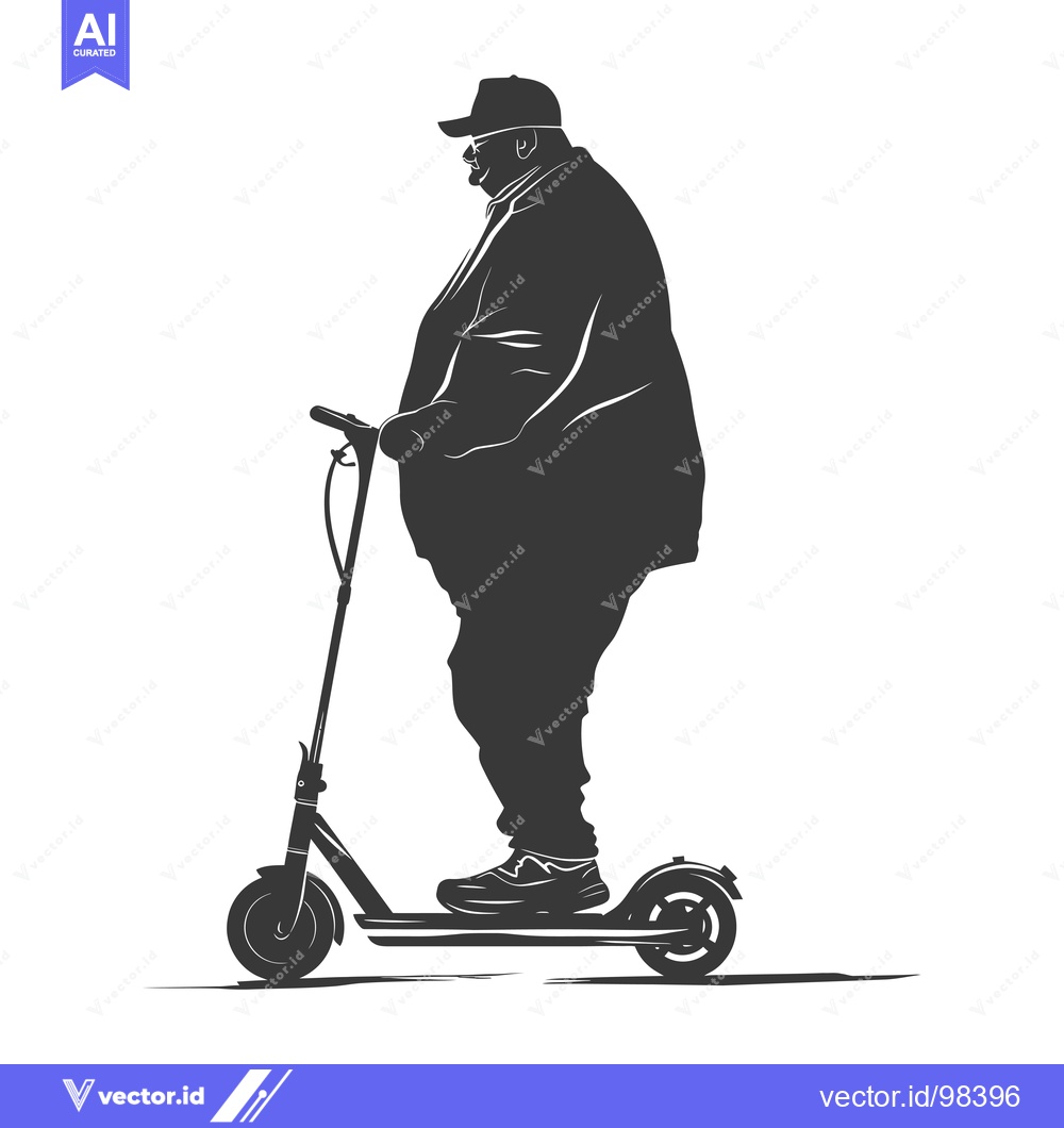 Premium Vector dari Silhouette of a Man Riding an Electric Scooter