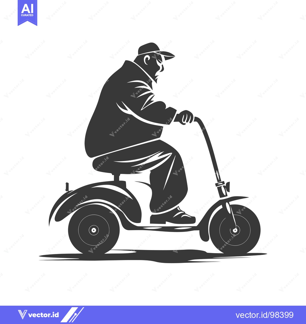 Premium Vector dari Silhouette of a Man Riding a Scooter
