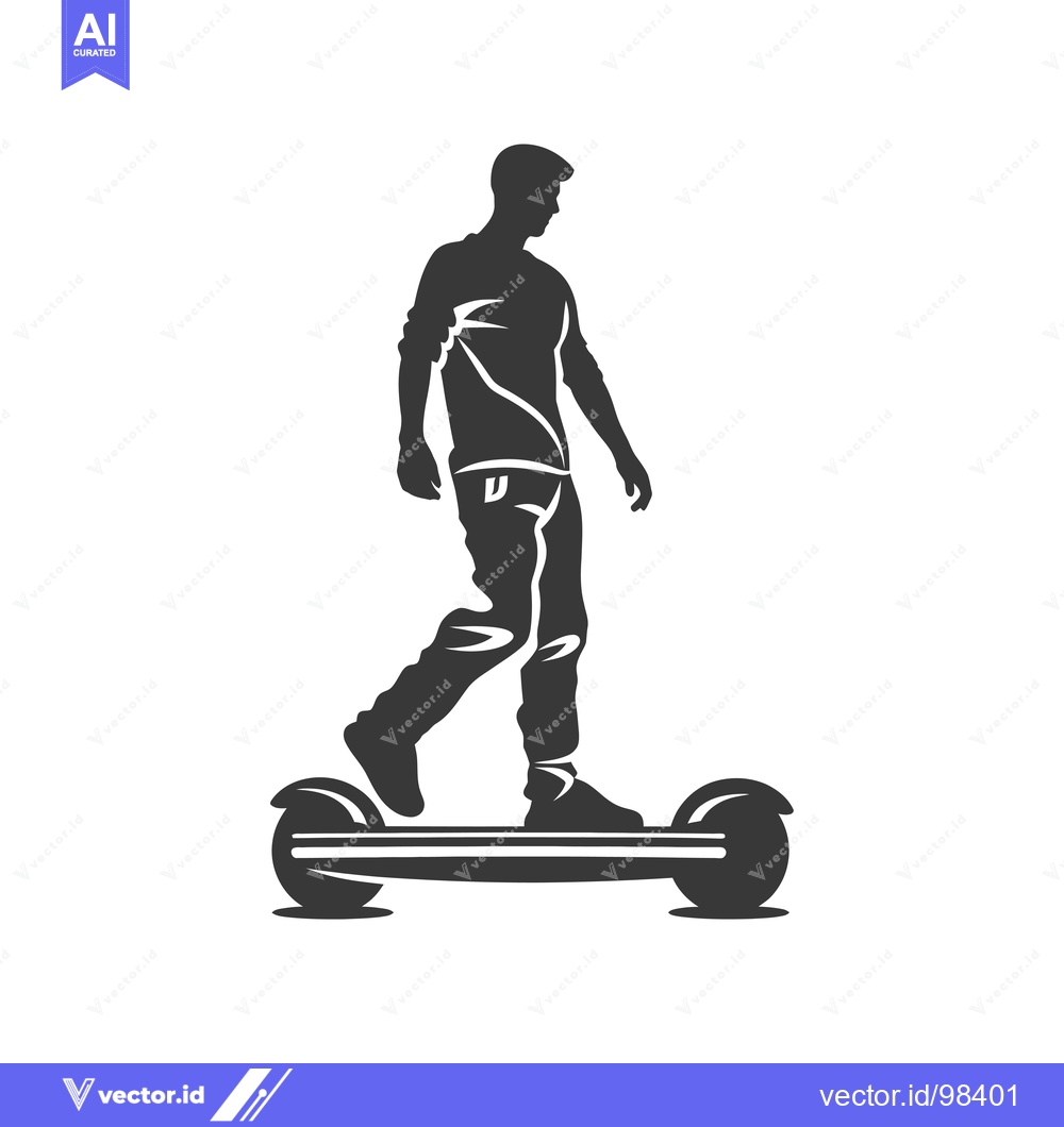 Premium Vector dari Silhouette of a man riding a self-balancing electric scooter