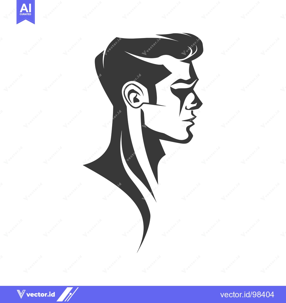 Premium Vector dari Silhouette of a man's head and neck, looking to the side