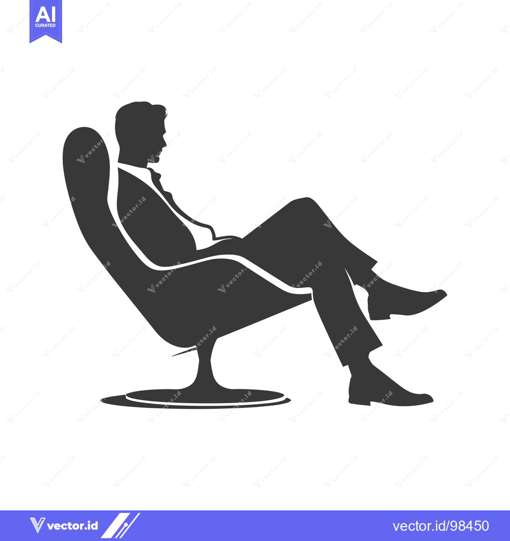 Premium Vector of Silhouette of a man sitting in a chair