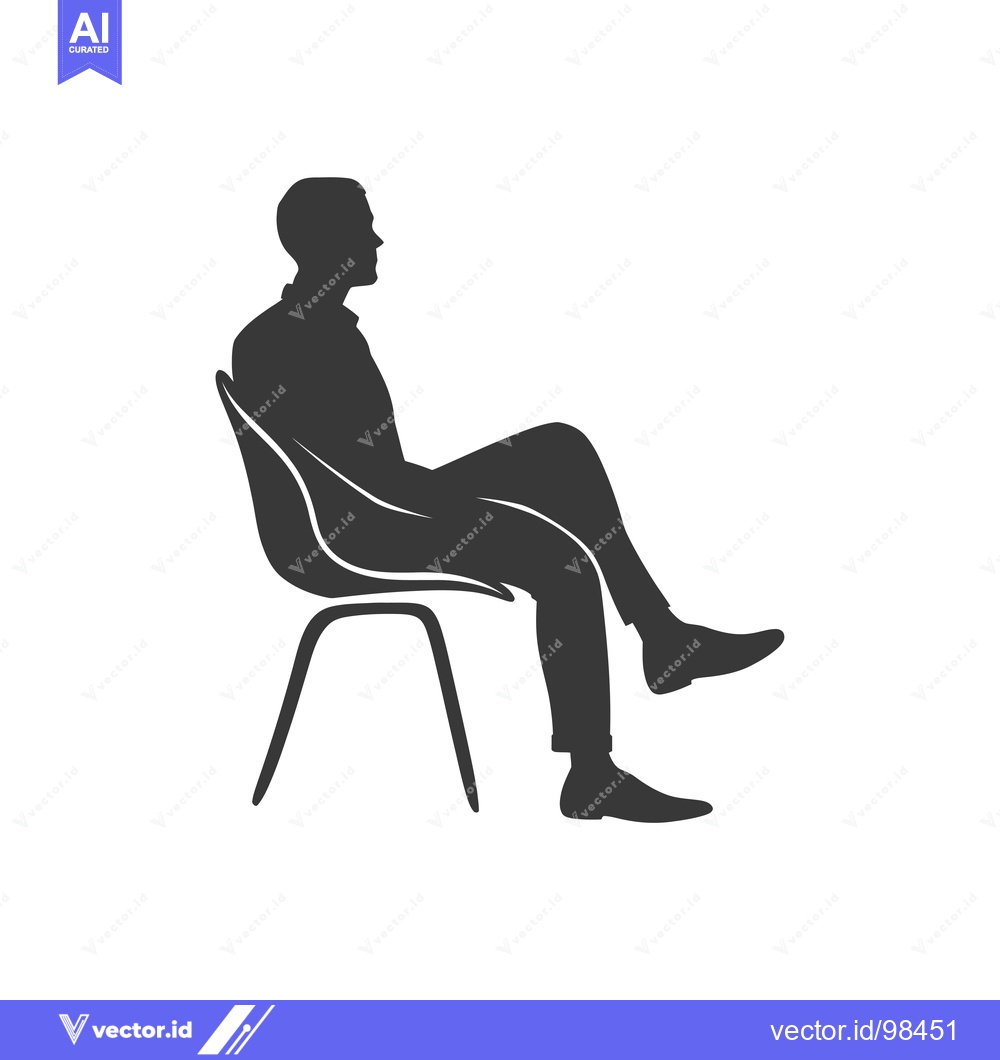 Premium Vector of Silhouette of a Man Sitting in a Chair