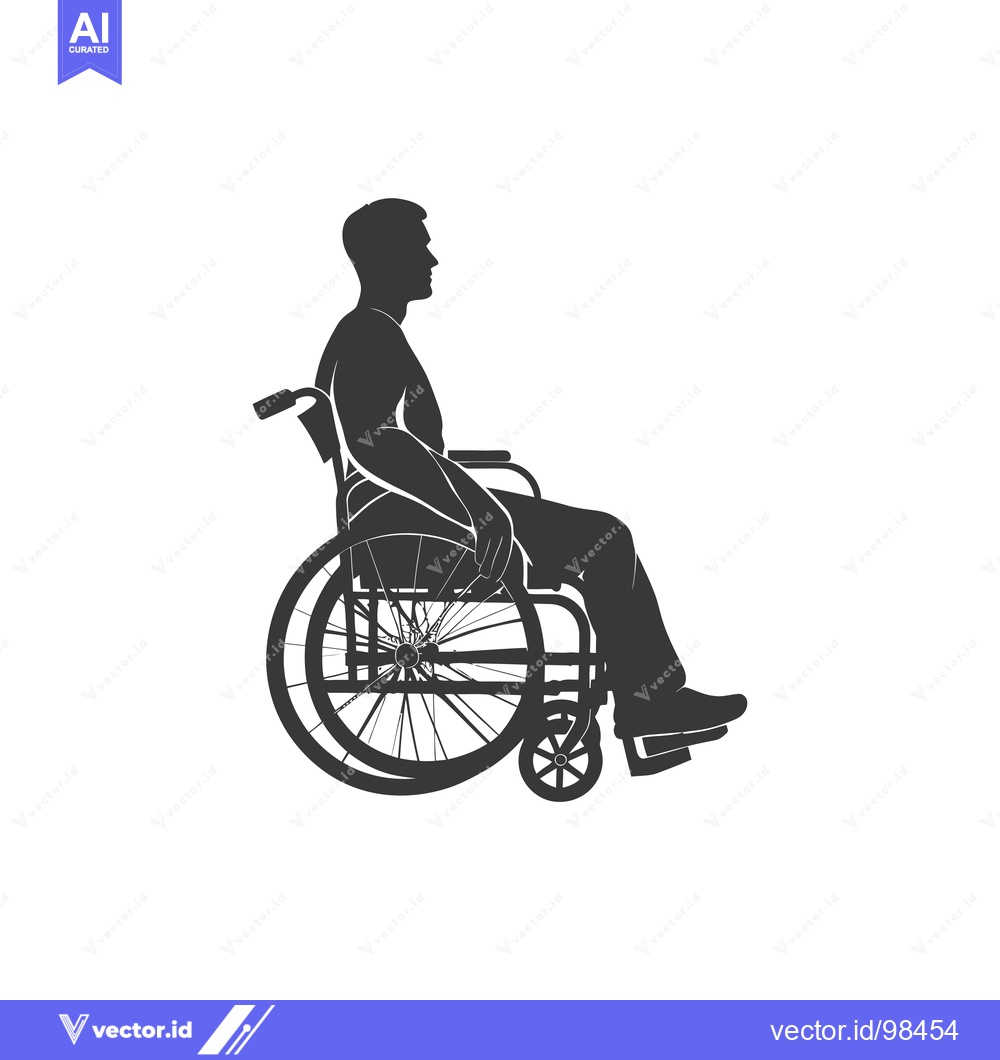 Premium Vector of Silhouette of a Man Sitting in a Wheelchair