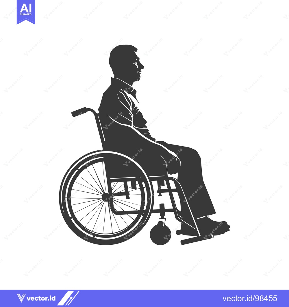 Premium Vector of Silhouette of a Man Sitting in a Wheelchair