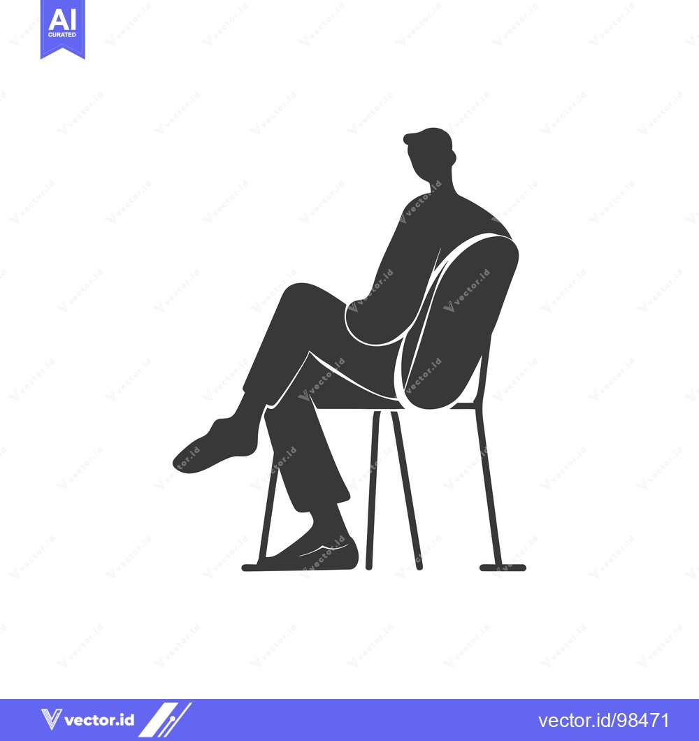 Premium Vector dari Silhouette of a man sitting on a chair