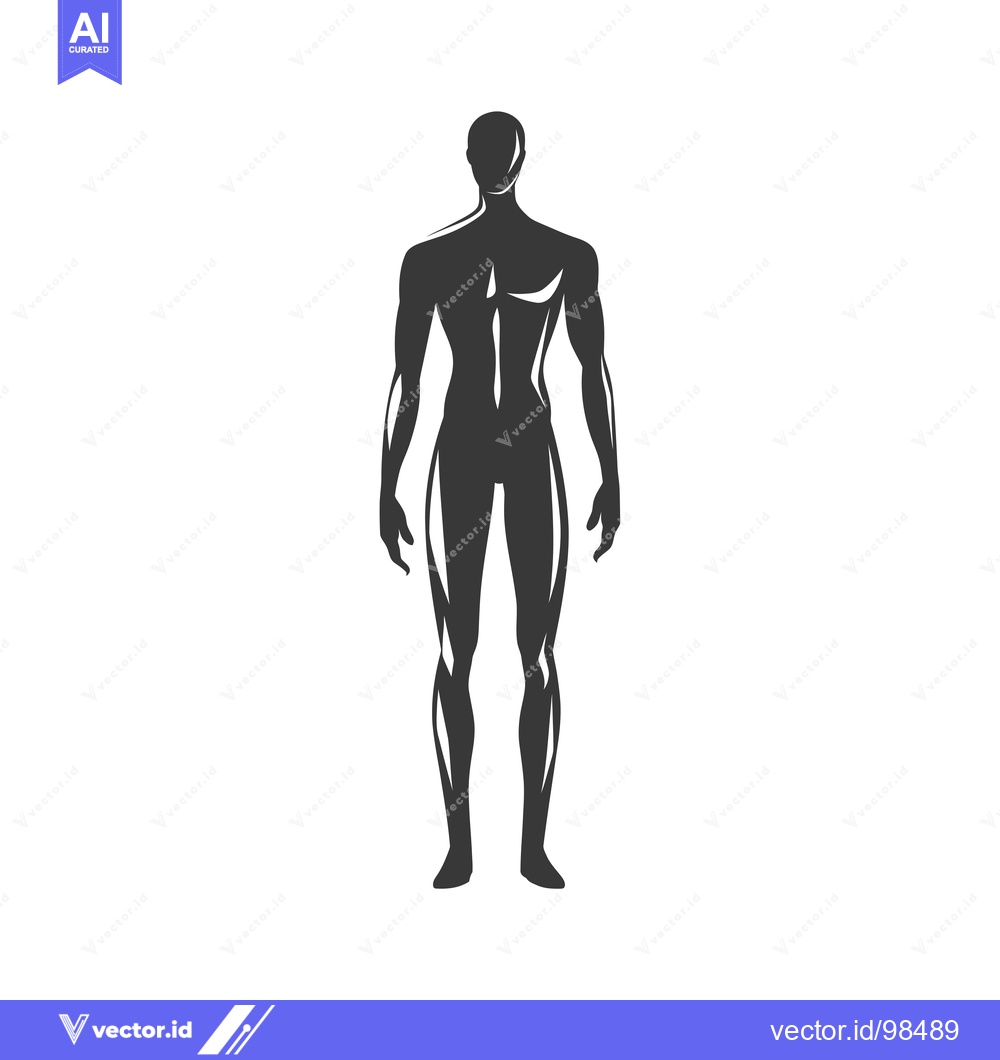 Premium Vector dari Silhouette of a Man Standing with Arms at His Sides