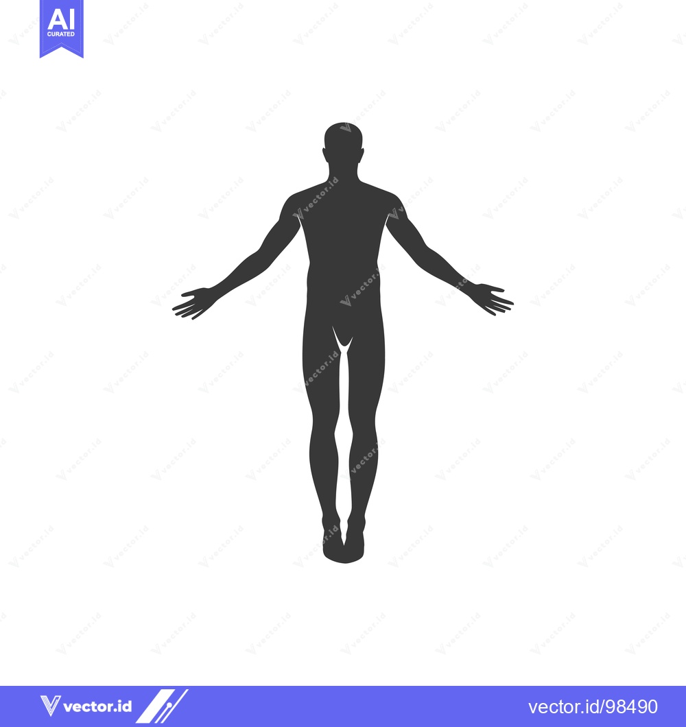 Premium Vector of Silhouette of a man standing with arms outstretched