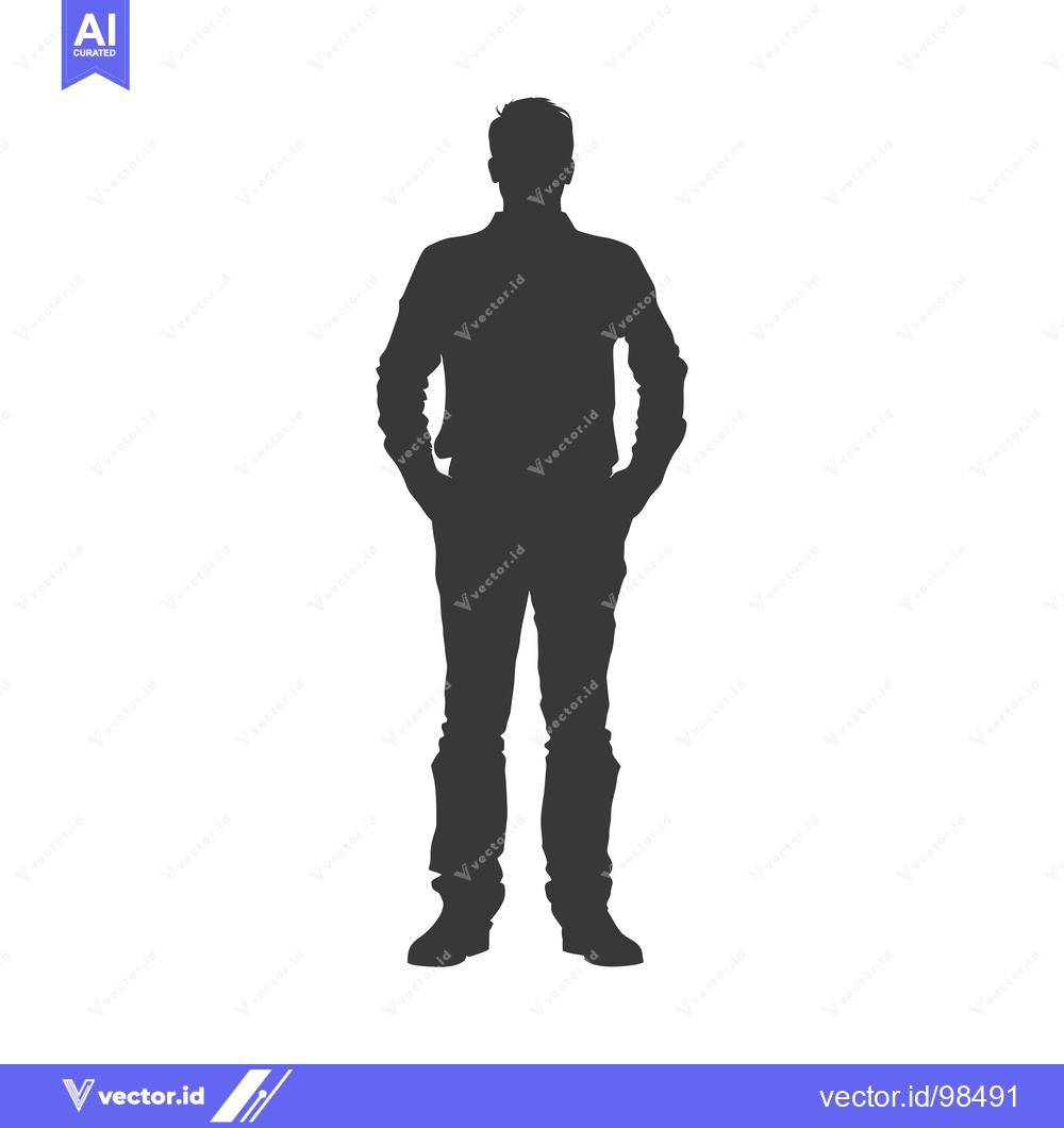 Premium Vector dari Silhouette of a Man Standing with Hands in Pockets