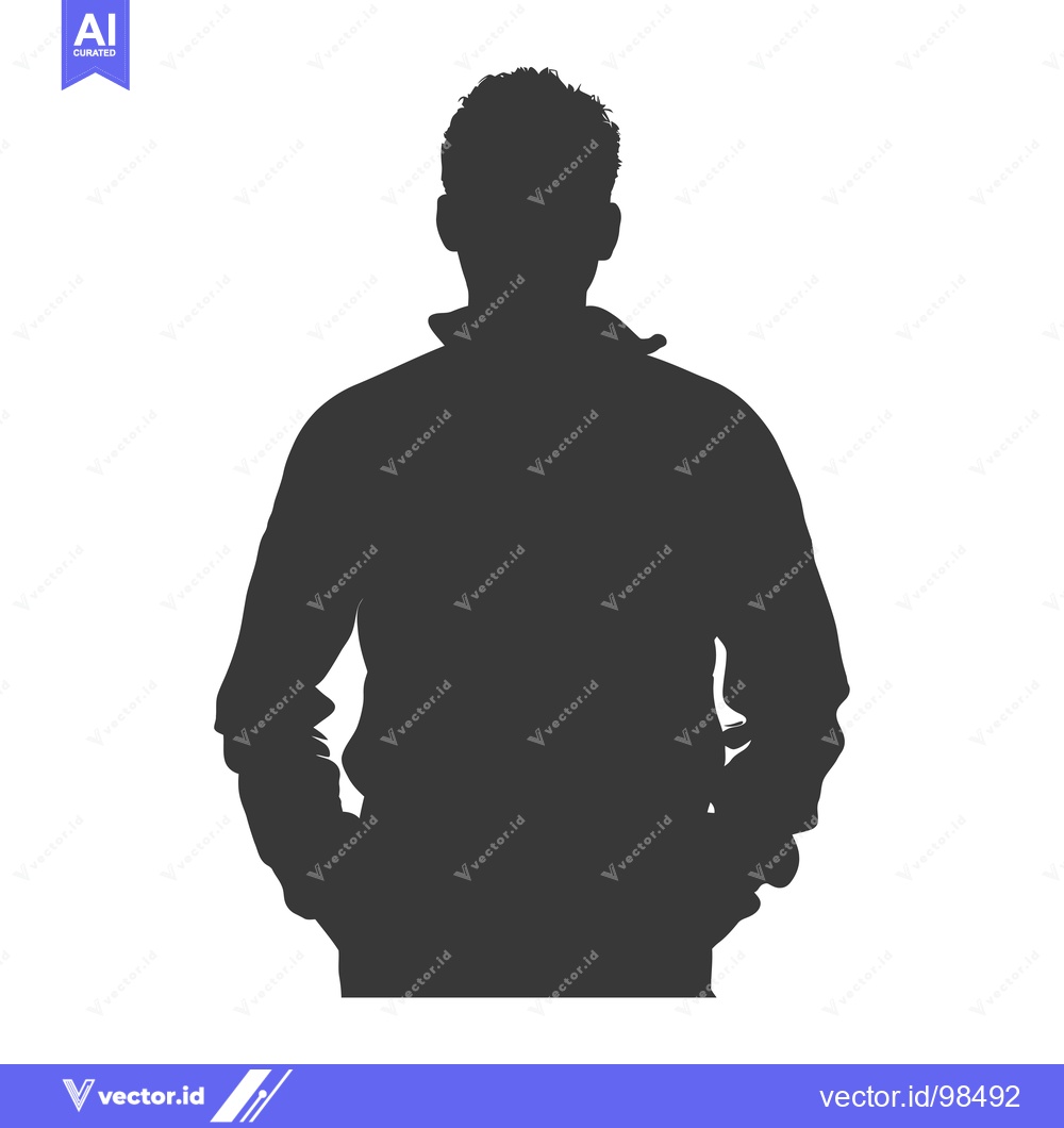 Premium Vector dari Silhouette of a Man Standing with Hands in Pockets