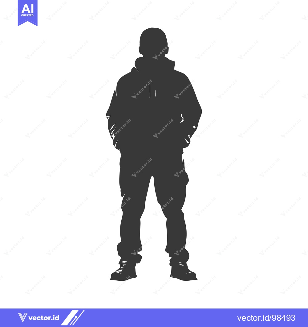 Premium Vector dari Silhouette of a Man Standing with Hands in Pockets