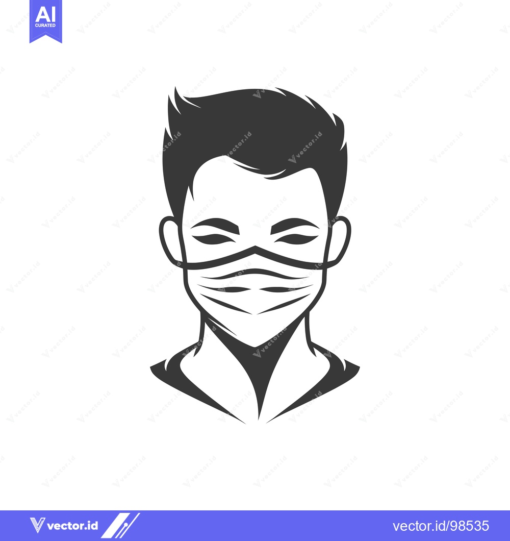 Premium Vector dari Silhouette of a Man Wearing a Face Mask
