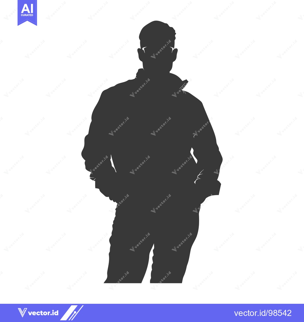 Premium Vector dari Silhouette of a Man Wearing Glasses and a Hat