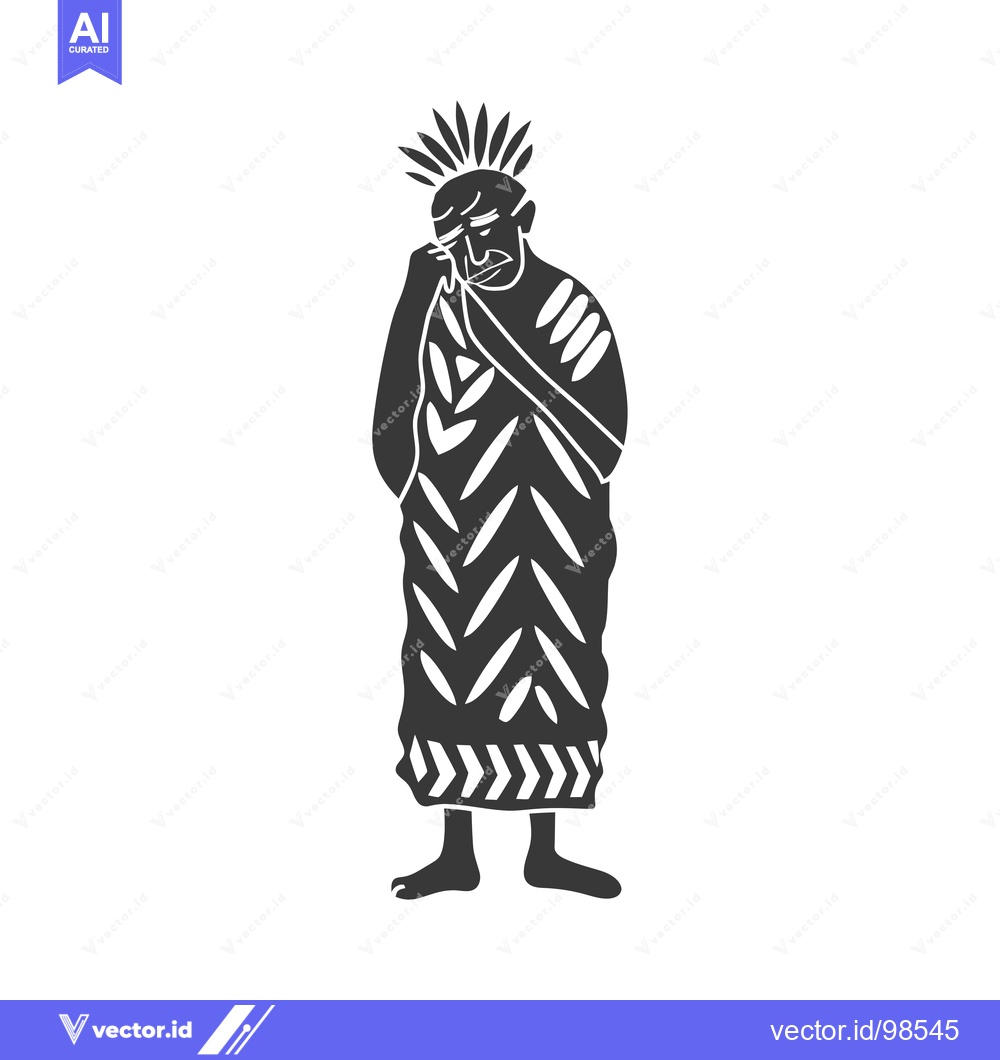 Premium Vector dari Silhouette of a Man Wearing Traditional Clothing