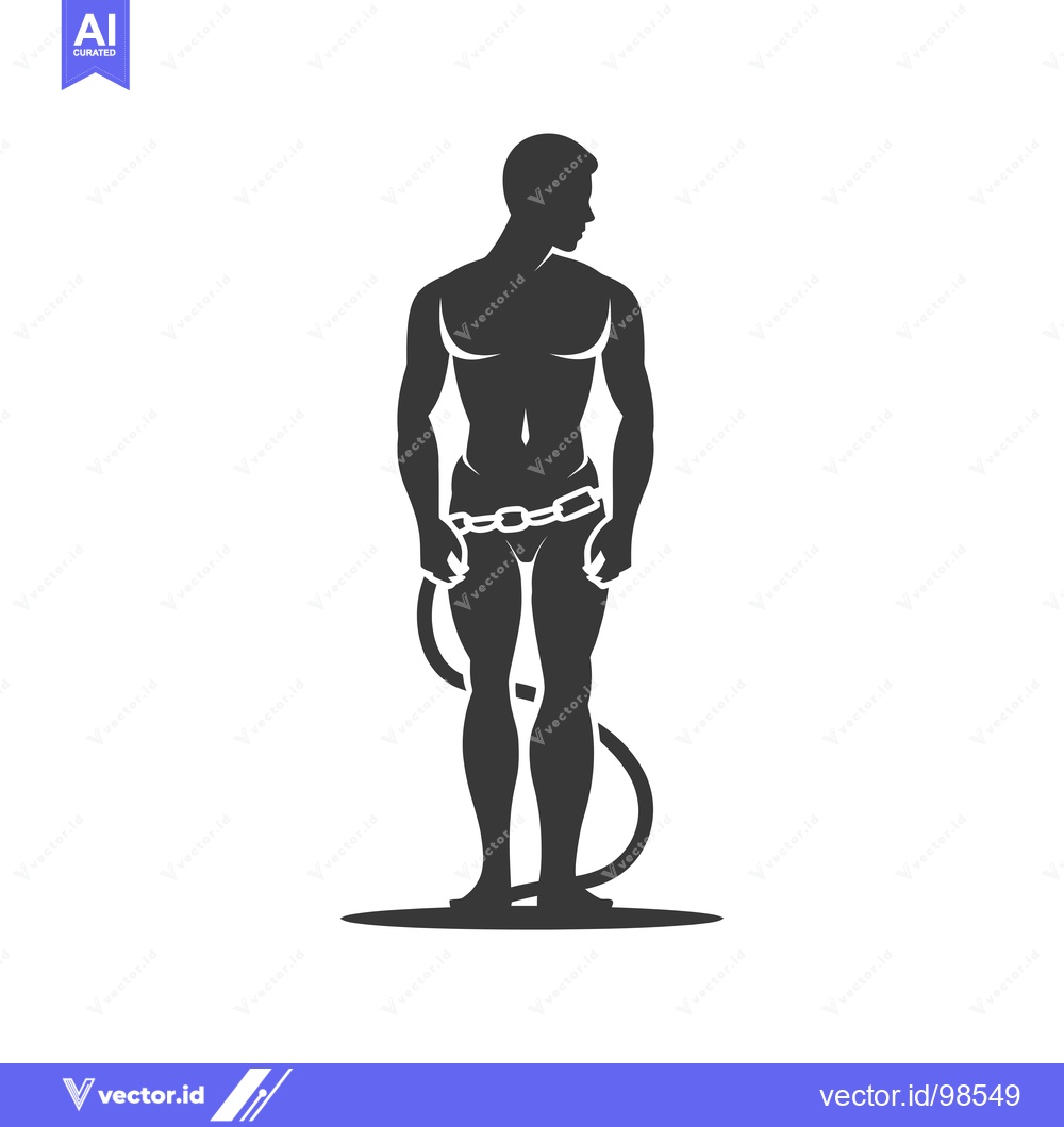 Premium Vector of Silhouette of a Man with a Chain Belt