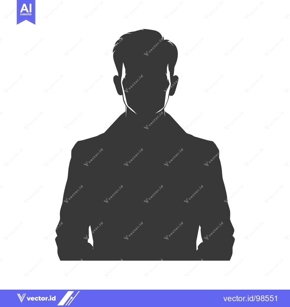 Premium Vector of Silhouette of a Man with a Haircut and Coat