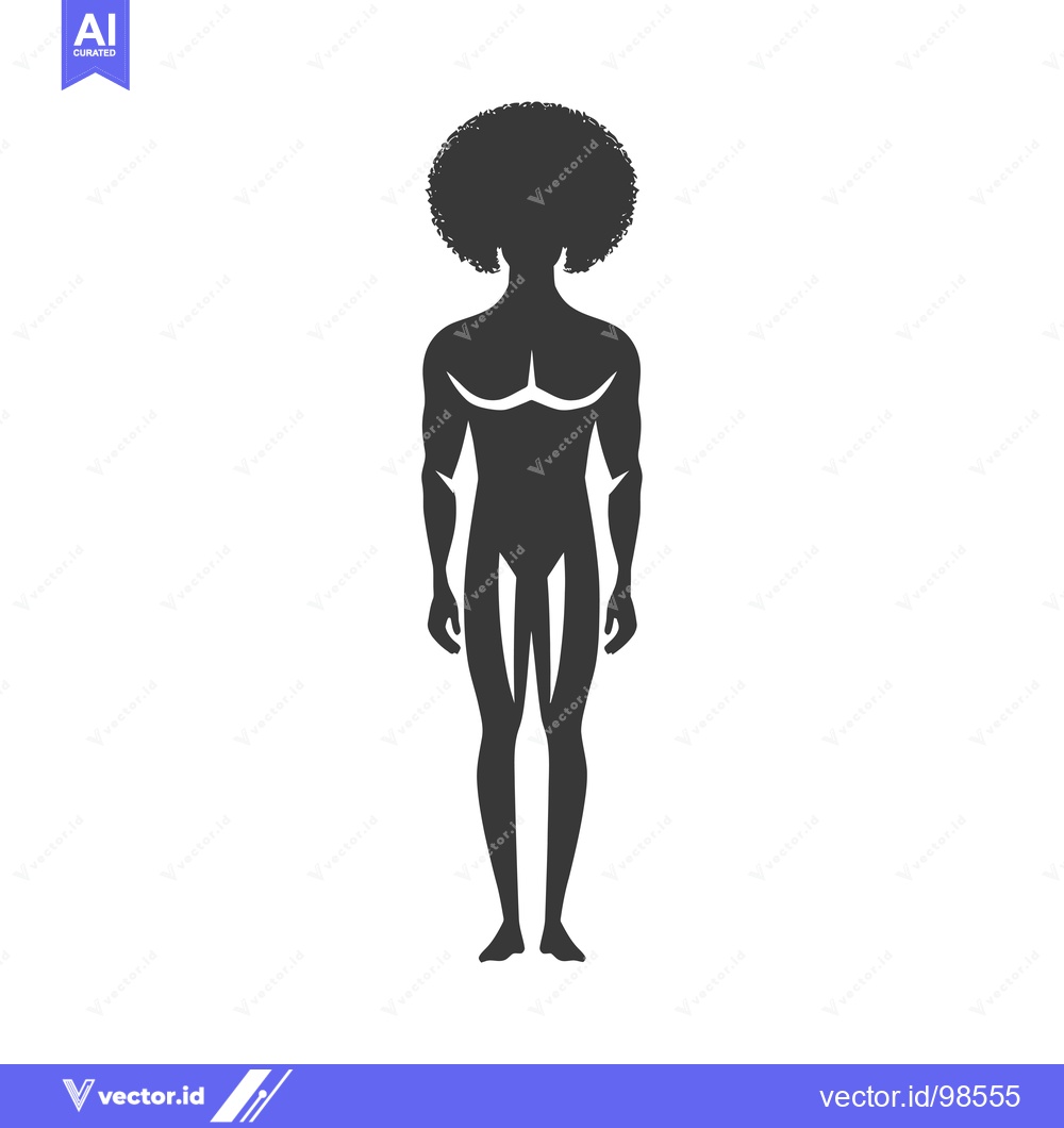 Premium Vector dari Silhouette of a man with an afro hairstyle