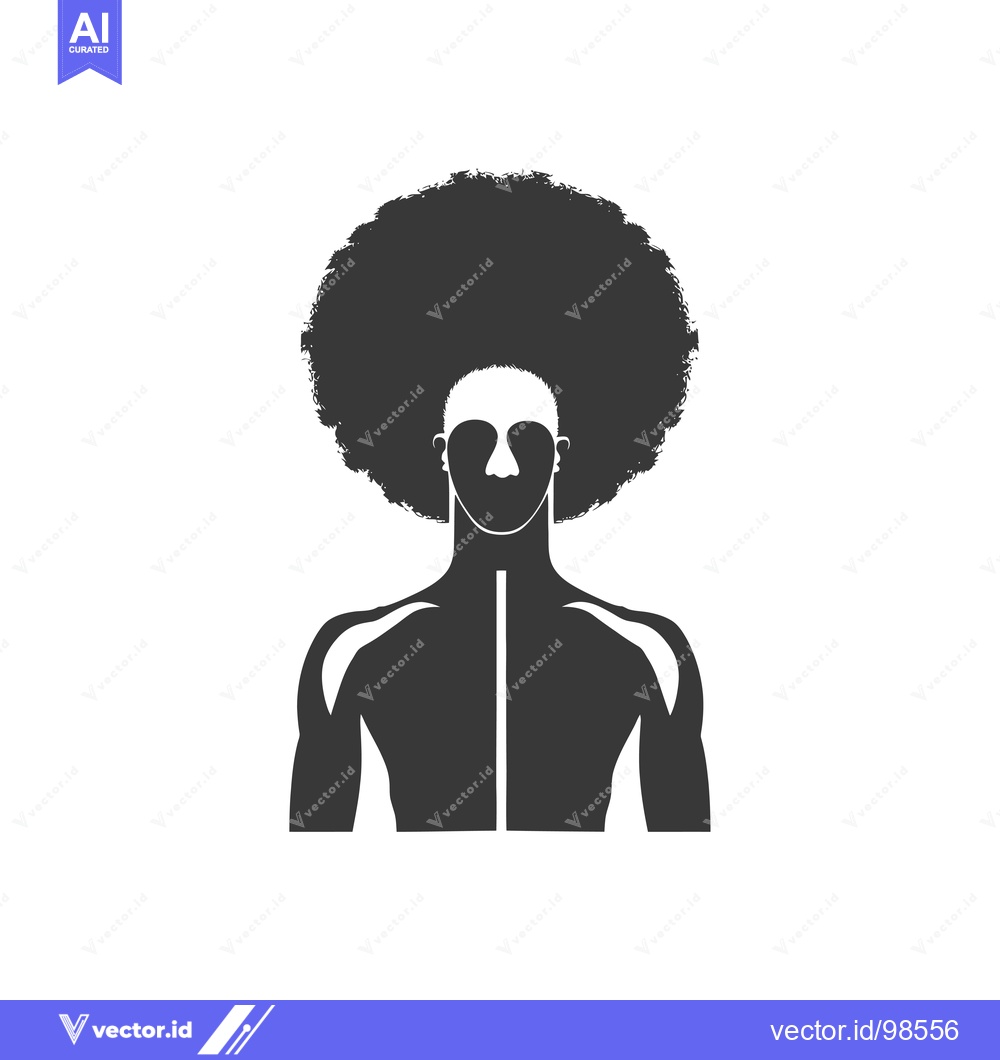 Premium Vector dari Silhouette of a man with an afro hairstyle