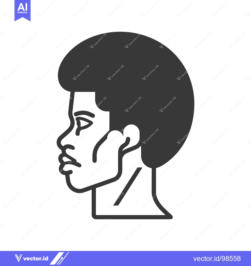 Premium Vector dari Silhouette of a man with an afro hairstyle, seen from the side