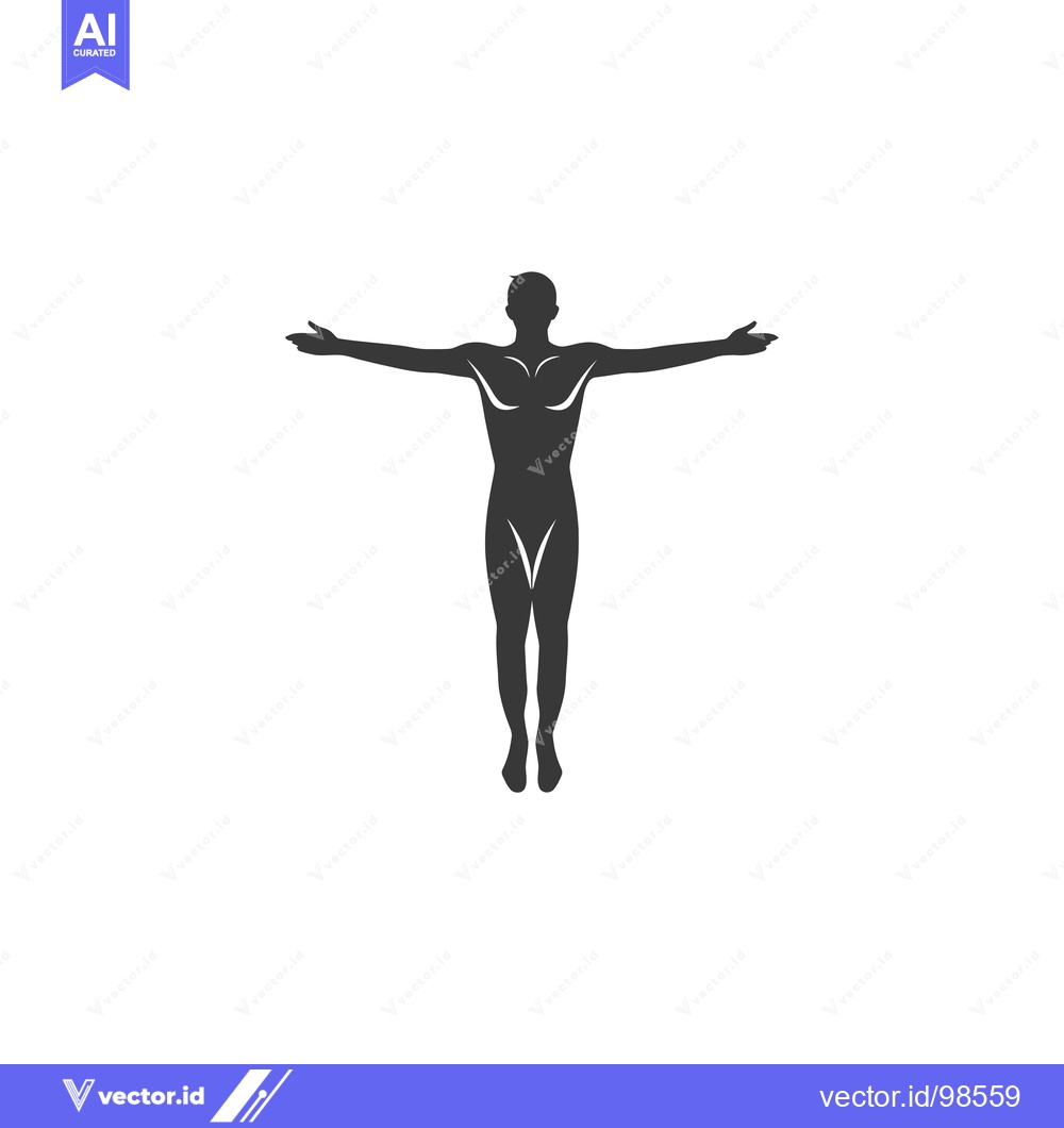 Premium Vector dari Silhouette of a Man with Arms Outstretched