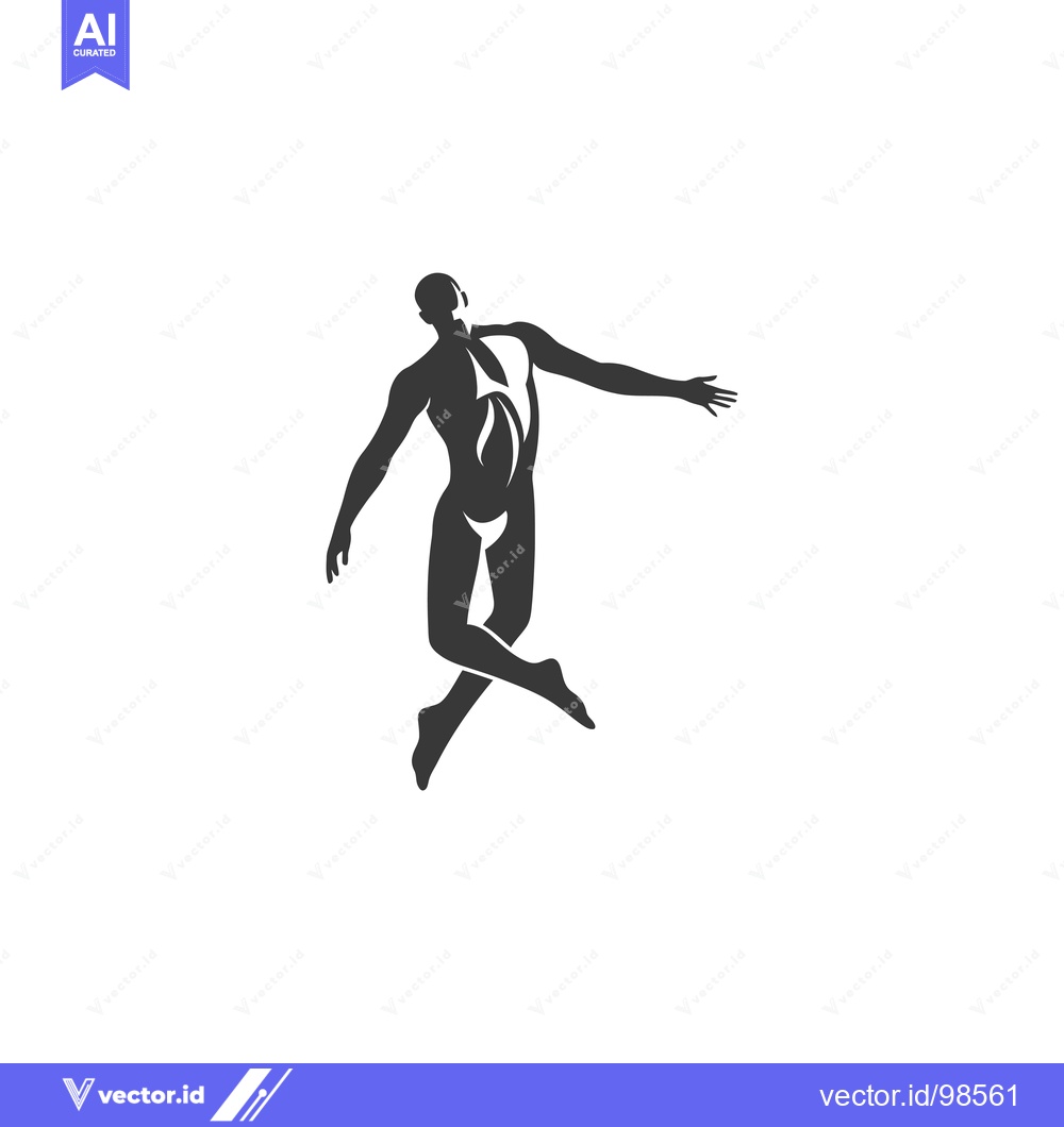 Premium Vector dari Silhouette of a Man with Arms Outstretched and Legs Crossed
