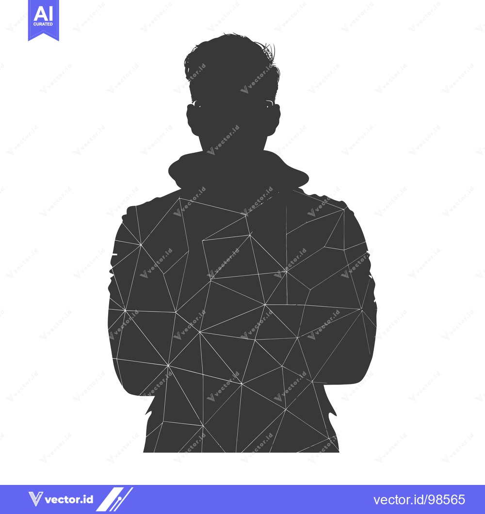 Premium Vector dari Silhouette of a Man with Geometric Pattern