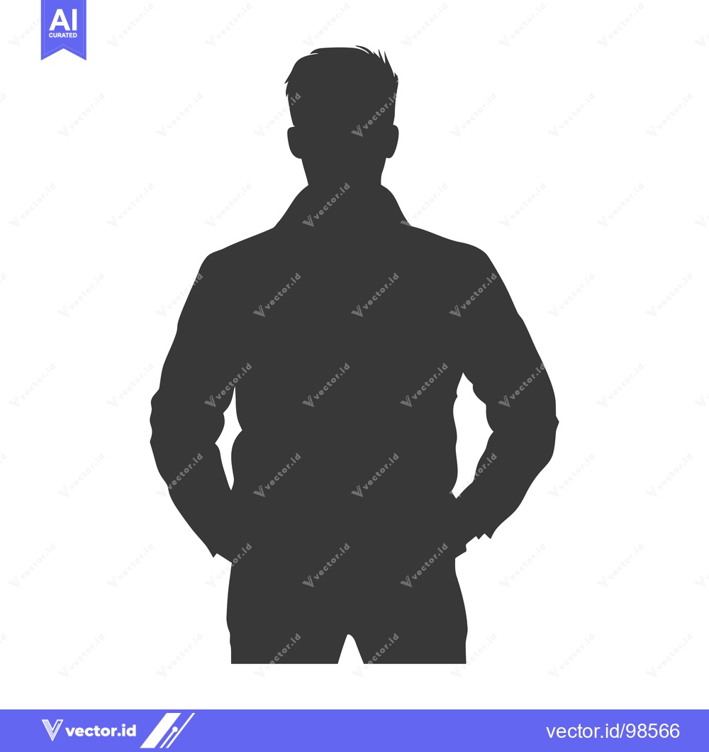 Premium Vector dari Silhouette of a Man with Hands in Pockets