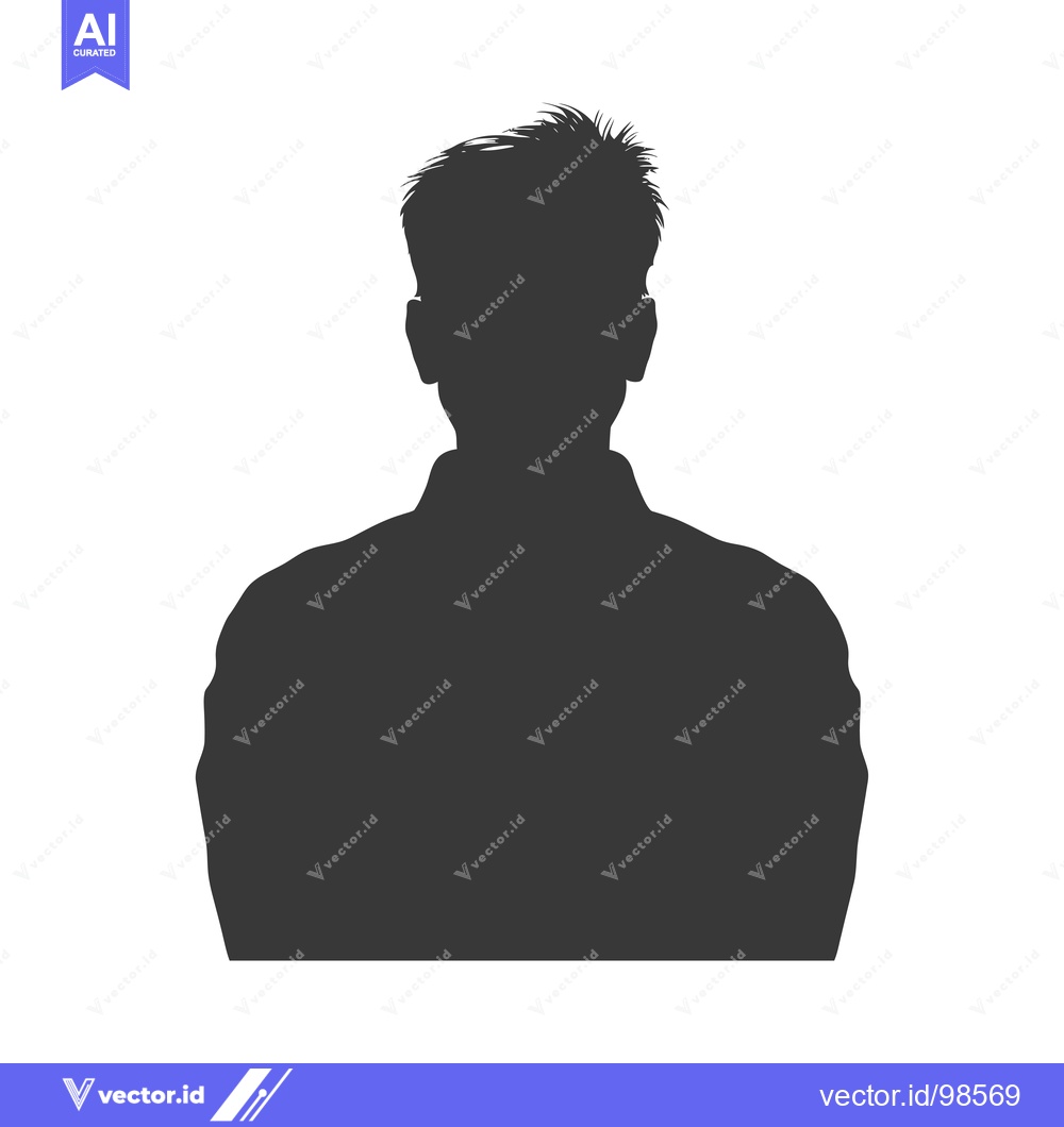 Premium Vector of Silhouette of a man with spiky hair and shoulders