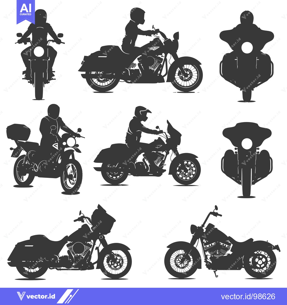 Premium Vector dari Silhouette of a Motorcycle Rider and Their Bike