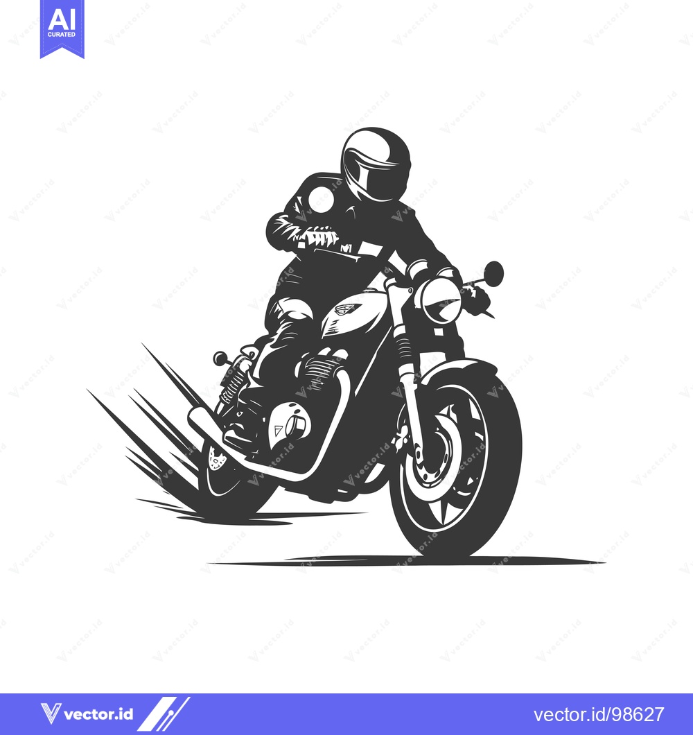 Premium Vector dari Silhouette of a Motorcycle Rider in Motion